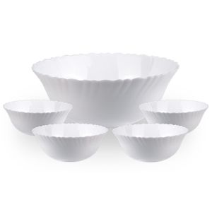 Conjunto De Tigela E Bowls Com 5 Peças Branco - Hasiera