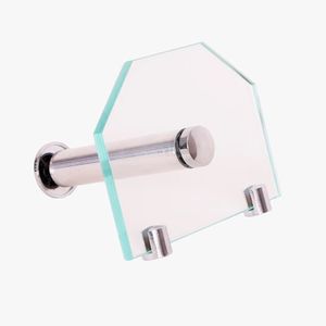 Kit De Acessórios Para Banheiro Retangular Com 5 Peças Em Vidro Incolor - Karppi