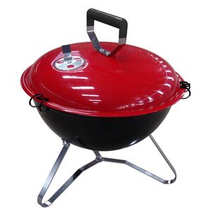 Churrasqueira de Mesa Redonda a Carvão Portátil Vermelho  34,5CM - Hasiera