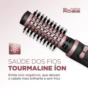 Escova Secadora Rotativa Mondial Black Rose 1200W Bivolt ERB-01