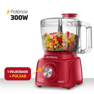 Mini Processador Mondial Turbo Pratic Vermelho 300W 220V MP-16-R