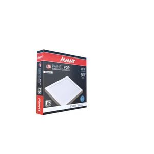 Painel LED de Sobrepor Pop 24W Luz Branca 6500k Branco Bivolt - 903041371 - Avant