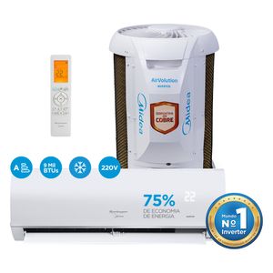 Ar Condicionado 9000 Btus Split HW Inverter Midea AirVolution Connect High Wall Frio com Wi-fi 42AFVCI09S5|38TVCI09S5 - 220v