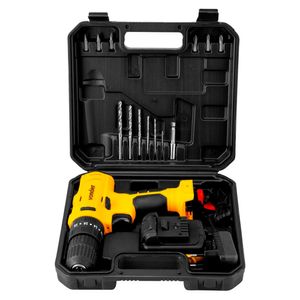 Parafusadeira e Furadeira à Bateria com Maleta 10MM 3/8" 650RPM PFV120 Amarelo Bivolt - Vonder