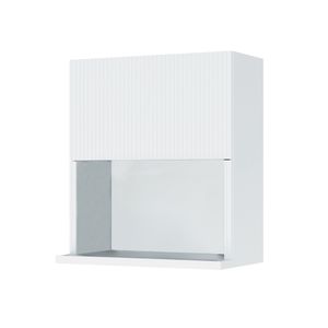 Armário Aéreo Canelado com 1 Porta e Nicho Rainha Branco 70CM - Nesher