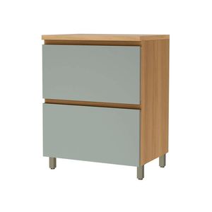 Balcão de Cozinha com Porta Basculante e Gaveta Rainha Nature/Verde 80CM - Nesher