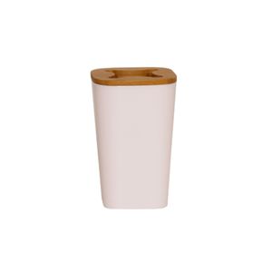 Porta Escovas com Tampa em Poliresina Bambu Branco - ECO3179 - Hasiera