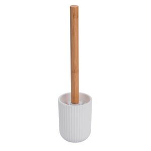 Escova Sanitária Bambu com Suporte em Poliresina Branco - ECO3182 - Hasiera