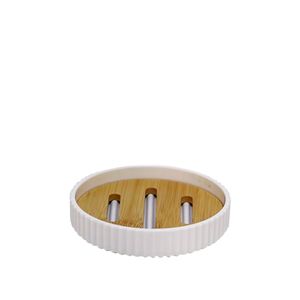 Porta Sabonete Bambu em Poliresina Branco - ECO3181 - Hasiera