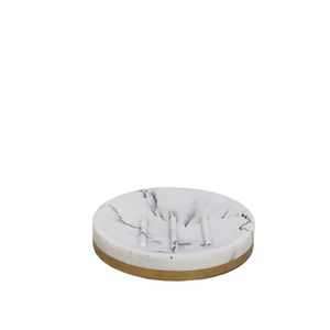 Porta Sabonete Bambu em Poliresina Mármore Branco - ECO3154 - Hasiera