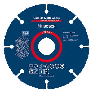 Disco de Corte Multimaterial  Carbide Multi Wheel Expert 115x22,23MM - 2608901188 - Bosch