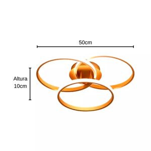 Plafon Nitrolux Selene 002D Dourado 45W 4000K