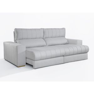 Sofá Retrátil/Reclinável 250cm Cinza Claro 3036 Paris Leodecor