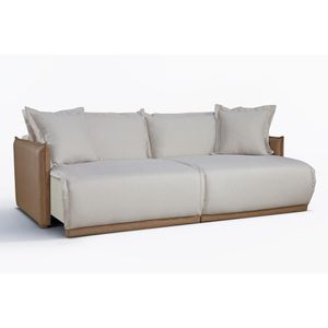 Sofá Cama Retrátil Torino 240cm Cinza Claro 3037 Leodecor