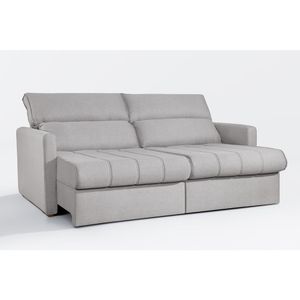 Sofá Retrátil/Reclinável 200cm Kansas Bege Leodecor