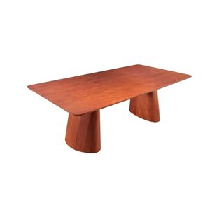 Mesa Retangular com Tampo em Madeira Cinamomo 2,20X1,10M - Matos e Lopes