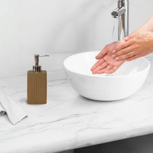 Dispenser para Sabão em Poliresina Marrom - ECO3138 - Hasiera