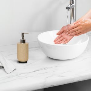 Dispenser para Sabão em Poliresina Bege - ECO3147 - Hasiera