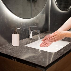 Dispenser para Sabão em Poliresina Branco - ECO3164 - Hasiera