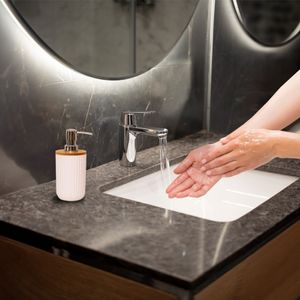 Dispenser para Sabão em Poliresina Branco - ECO3178 - Hasiera