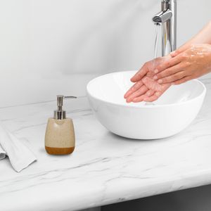 Dispenser para Sabão em Poliresina Bege - ECO3195 - Hasiera