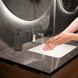 Dispenser para Sabão em Cerâmica Cinza Grafite - ECO3199 – Hasiera