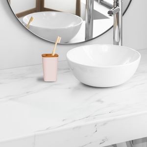 Porta Escovas com Tampa em Poliresina Bambu Branco - ECO3179 - Hasiera