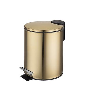 Lixeira Inox Hasiera Com Pedal Dourada 5L
