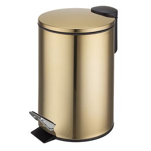 Lixeira Inox Hasiera Com Pedal Dourada 12L