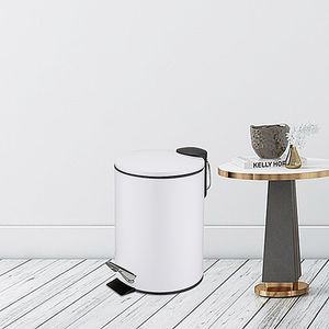 Lixeira Inox Hasiera Com Pedal Branca 5L