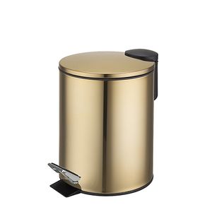 Lixeira Inox Hasiera Com Pedal Dourada 12L