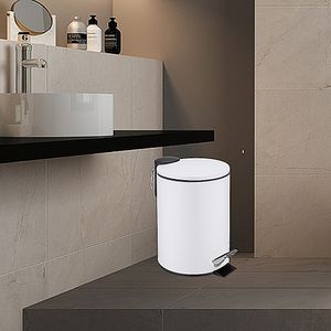 Lixeira Inox Hasiera Com Pedal Branca 12L