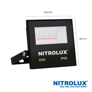 Refletor LED Slim LR 10W RGB Preto - 5949 - Nitrolux