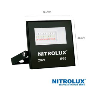 Refletor LED Slim LR 20W RGB Preto - 5951 - Nitrolux