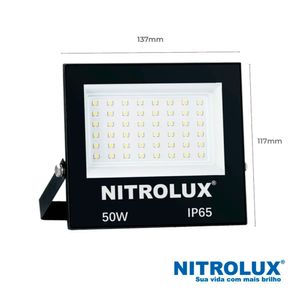 Refletor LED Slim LB01 50W Luz Branca 6500K Preto - 5954 - Nitrolux