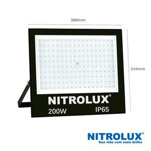 Refletor LED Slim LB01 200W Luz Branca 6500K Preto - 5959 - Nitrolux