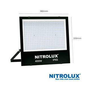 Refletor LED Slim LB01 400W Luz Branca 6500K Preto - 5961 - Nitrolux