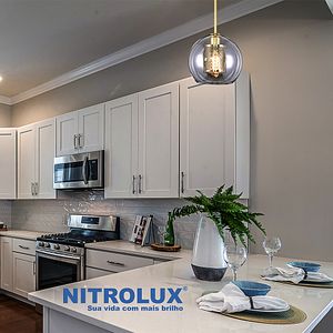 Pendente Led Pendente Lt-301 E27X1 Vidro Nitrolux
