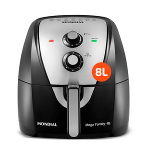 Fritadeira Elétrica Air Fryer sem Óleo Mega Family Preto 8L 1900W 220V - AFN-80-BI - Mondial