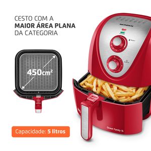 Fritadeira Elétrica Grand Family 5 Litros Vermelha AFN-50-RI 220V Mondial