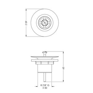 Válvula para Lavatório Universal com Tampa Plástica 7/8" Cromada - Celite