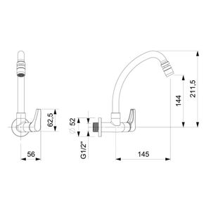 Torneira de Parede com Arejador Articulado para Cozinha Like Cromada - B5013CYCRB - Celite