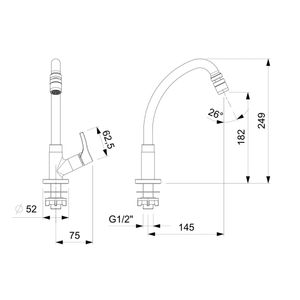 Torneira de Mesa com Arejador Articulado para Cozinha Like Cromada - B5012CYCRB - Celite