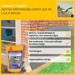 Aditivo Impermeabilizante e Plastificante para Argamassas e Rebocos Impersika 1L - Sika