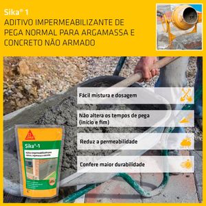 Aditivo Impermeabilizante para Argamassas e Rebocos Sika 1 1L - Sika