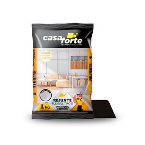 Rejunte Flexível Tipo II para Cerâmicas e Porcelanatos Preto 1KG - Casa Forte