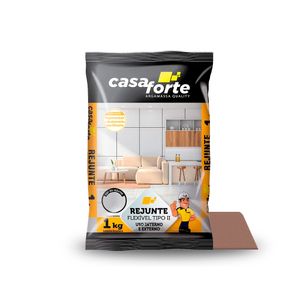 Rejunte Flexível Tipo II para Cerâmicas e Porcelanatos Marrom Café 1KG - Casa Forte