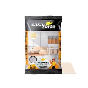 Rejunte Flexível Tipo II para Cerâmicas e Porcelanatos Marfim 1KG - Casa Forte