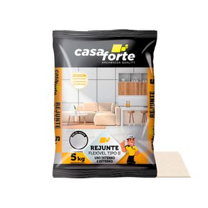 Rejunte Flexível Tipo II para Cerâmicas e Porcelanatos Marfim 5KG - Casa Forte
