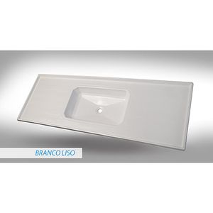 Pia De Mármore Sintético 120X50cm Branco Liso Bella Pia